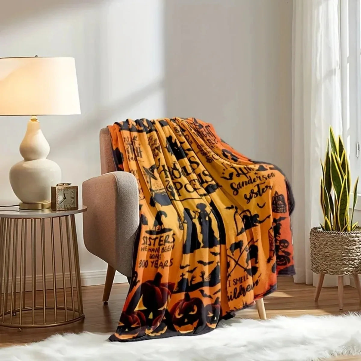 Cozy Halloween Witch Movie Blanket