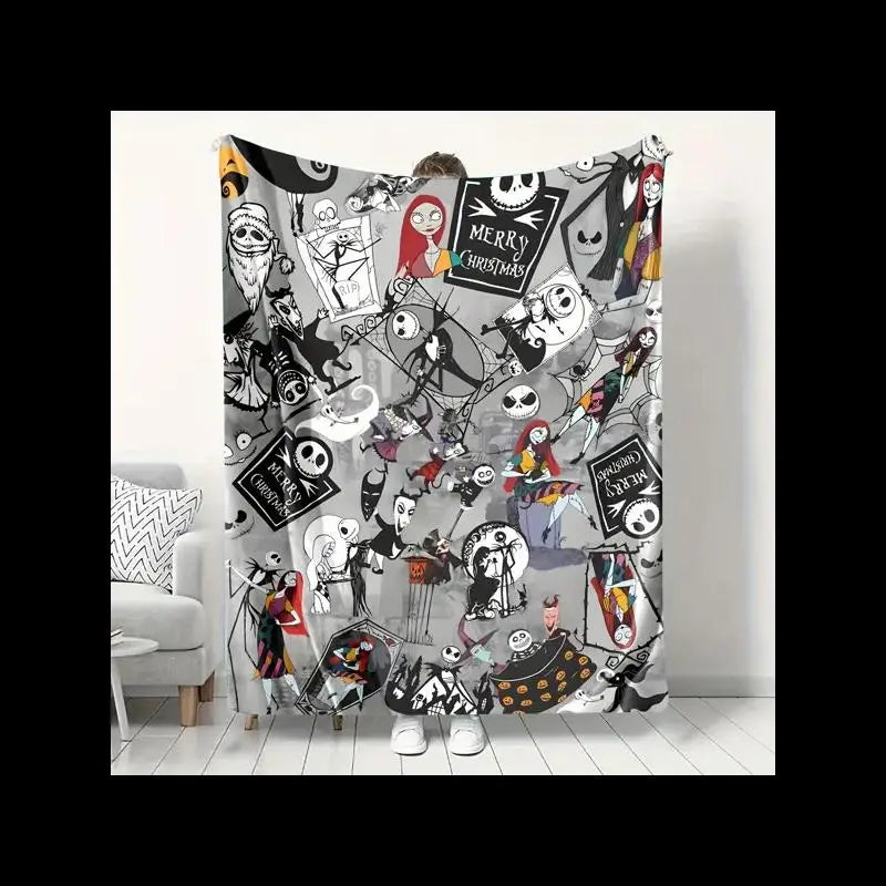 Ghostly Cozy Halloween Cartoon Blanket