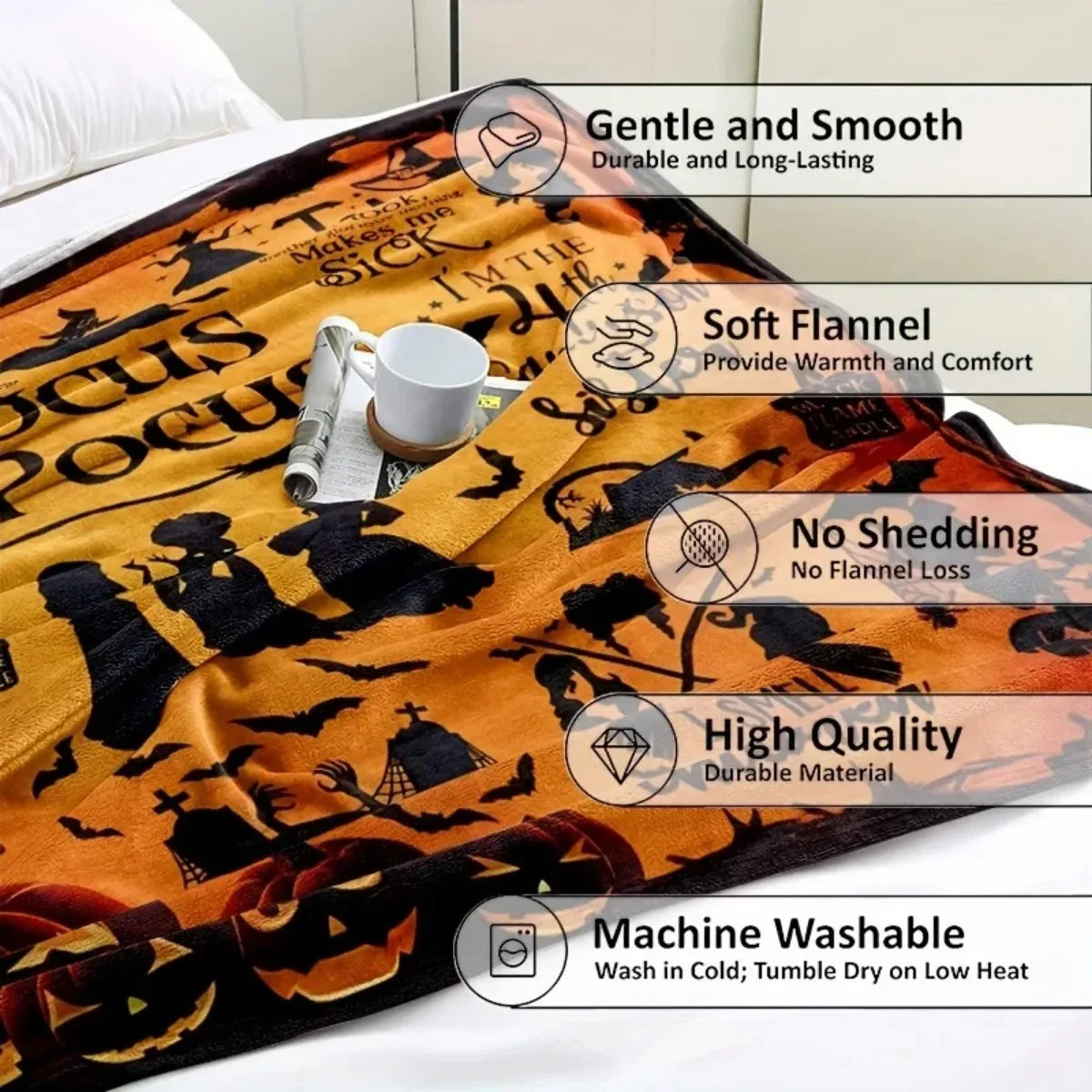 Cozy Halloween Witch Movie Blanket