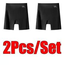 Women High-waist Ice Silk Underwear with Tummy-control Hip-lifting