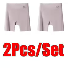 Women High-waist Ice Silk Underwear with Tummy-control Hip-lifting