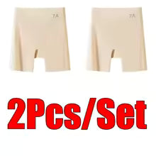 Women High-waist Ice Silk Underwear with Tummy-control Hip-lifting