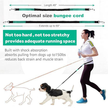Hands-Free Dog Walking Leash with Zipper Pouch