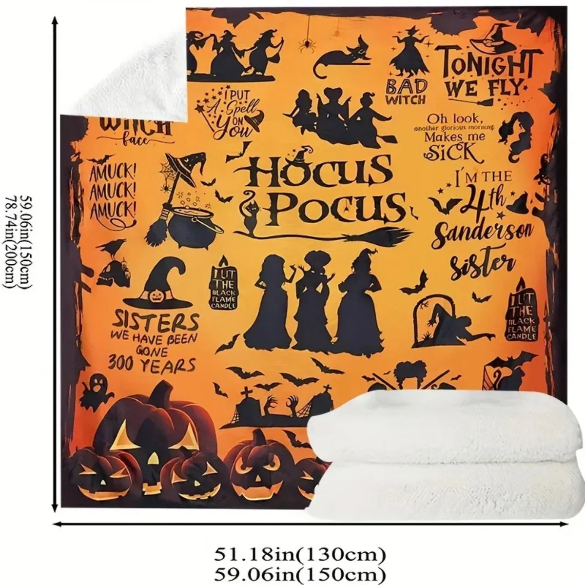 Cozy Halloween Witch Movie Blanket