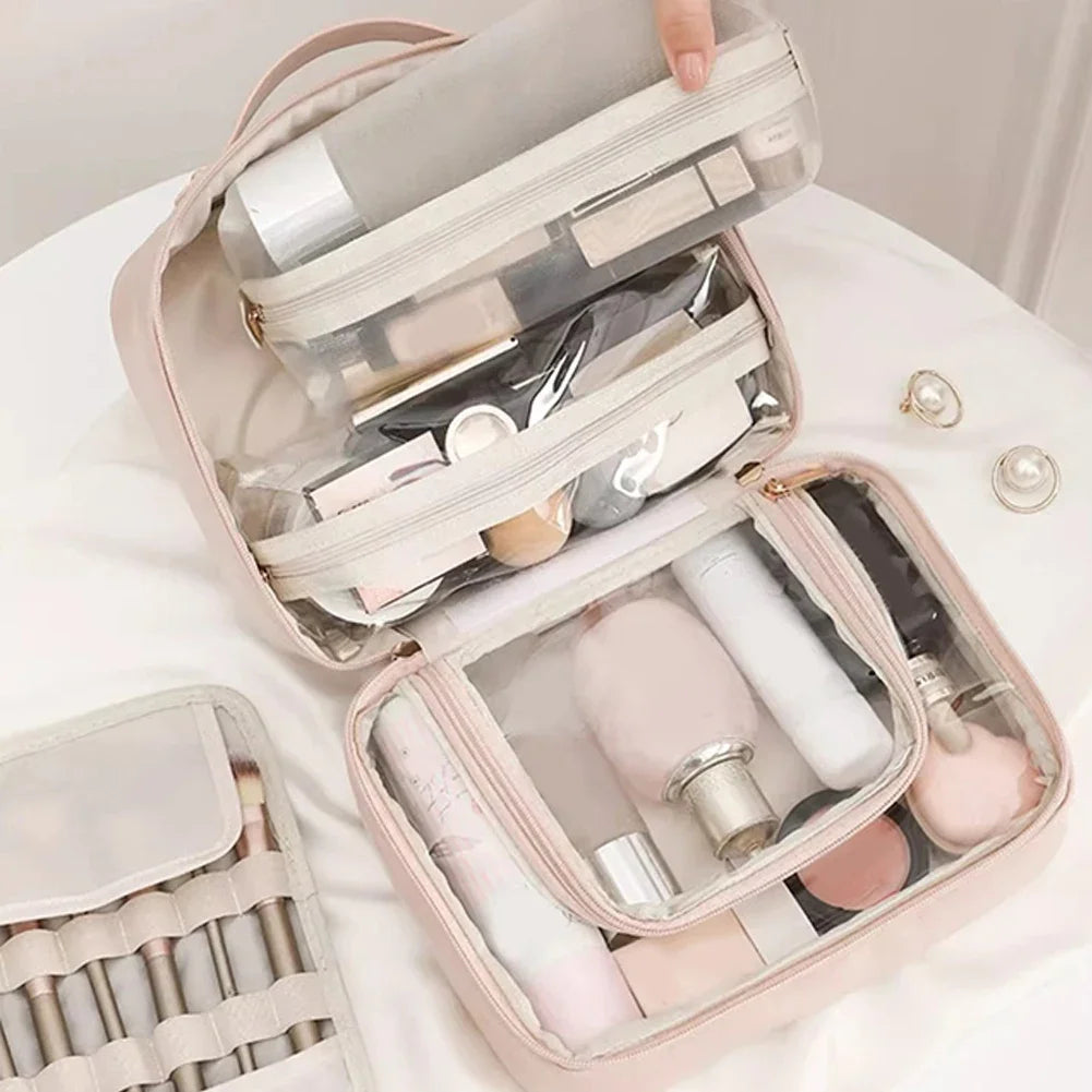 Multi-Compartment Toiletry Cosmetics Bag