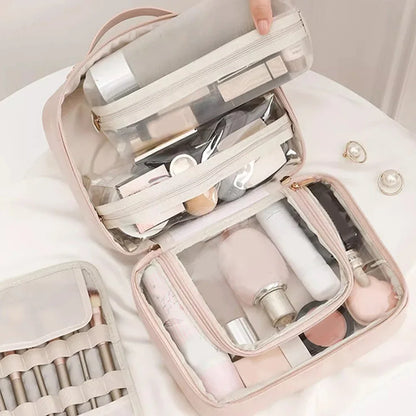 Multi-Compartment Toiletry Cosmetics Bag