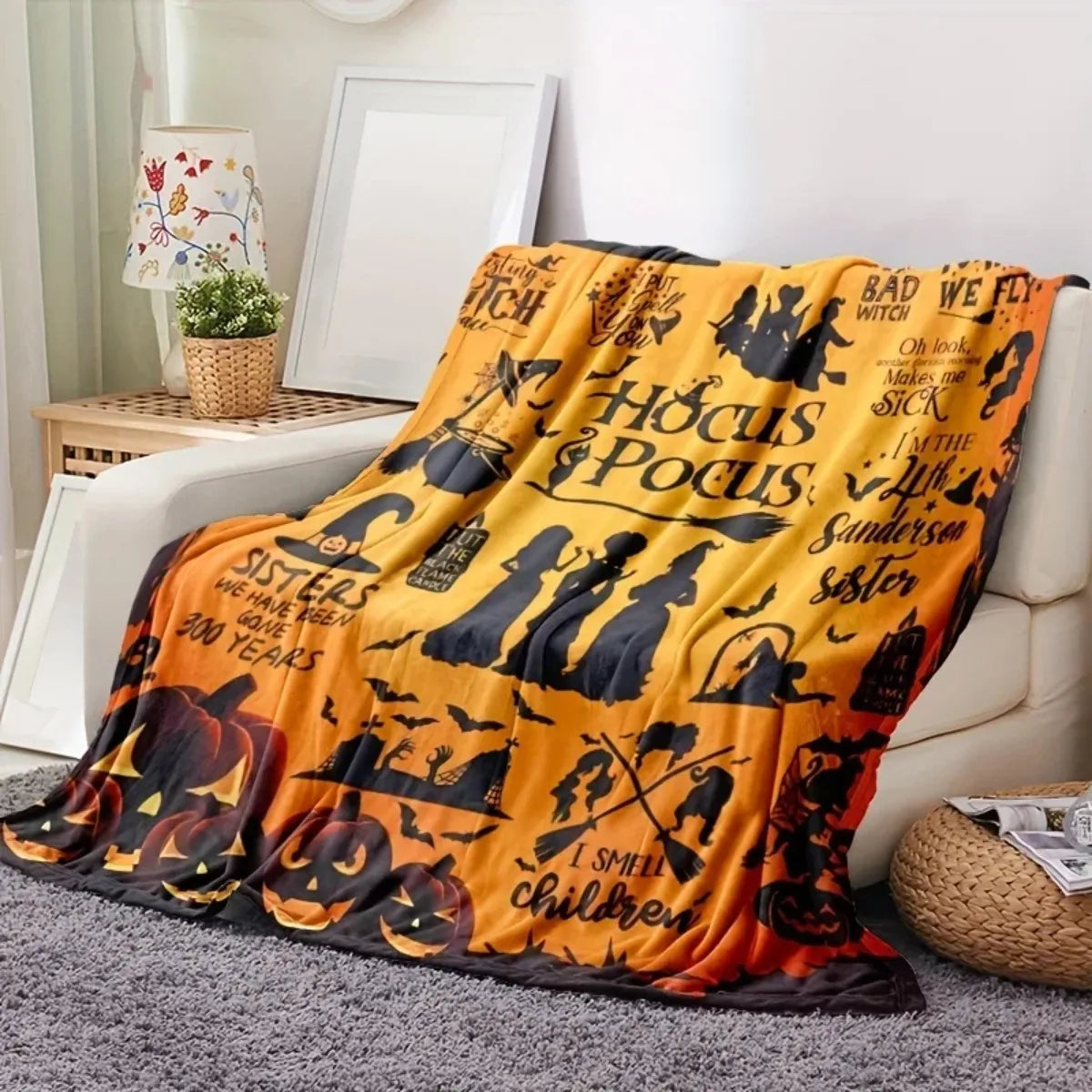 Cozy Halloween Witch Movie Blanket