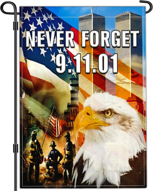 9/11 Never Forget Eagle Memorial Flag - Patriotic American Bald Eagle Flag