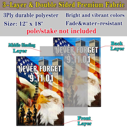 9/11 Never Forget Eagle Memorial Flag - Patriotic American Bald Eagle Flag