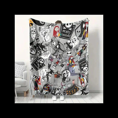 Ghostly Cozy Halloween Cartoon Blanket