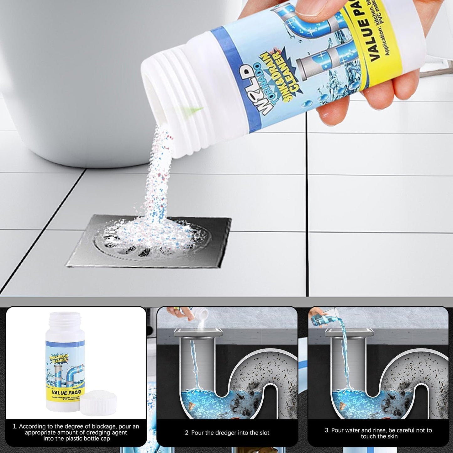 Wild Tornado Magic Drain Cleaner Powder