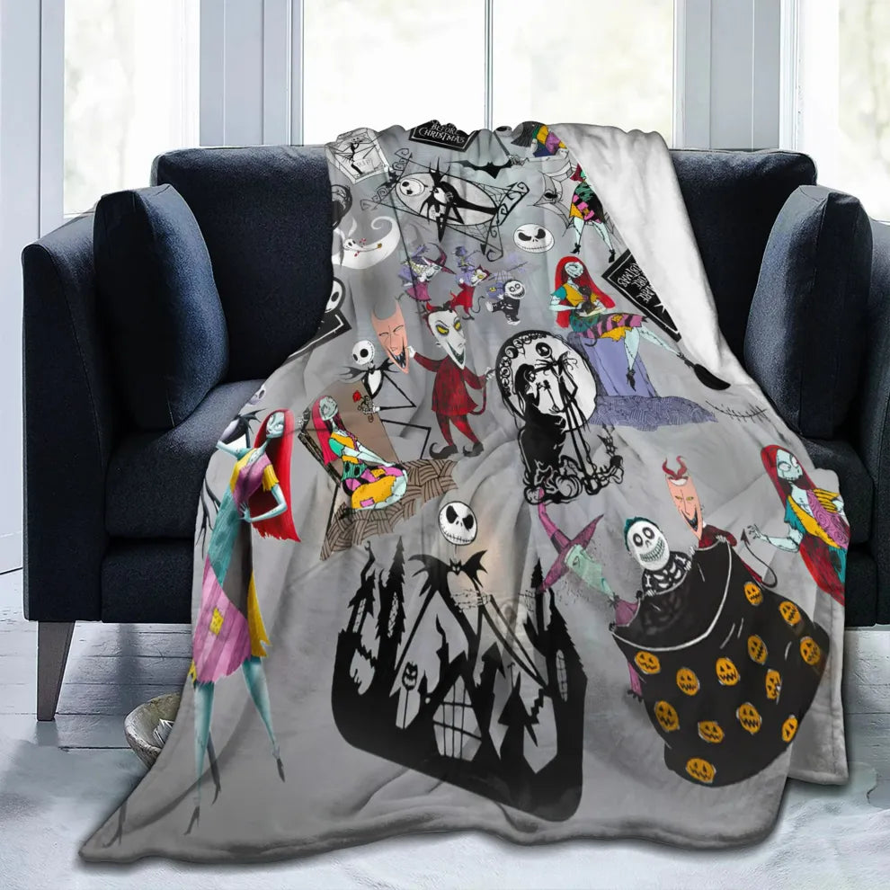 Ghostly Cozy Halloween Cartoon Blanket
