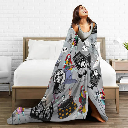 Ghostly Cozy Halloween Cartoon Blanket